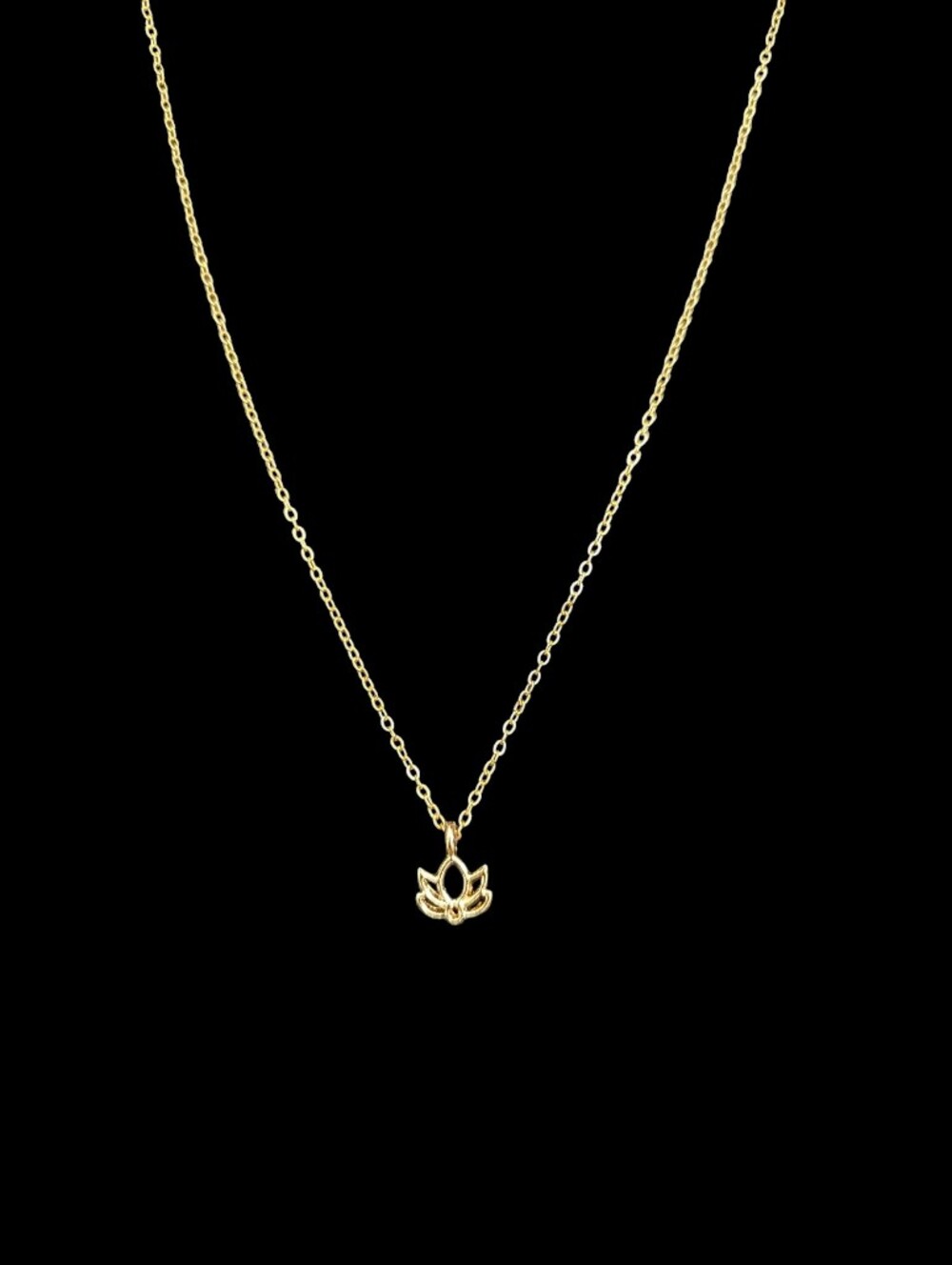 Delicate Gold-toned Lotus Pendant Necklace Women's Jewelry